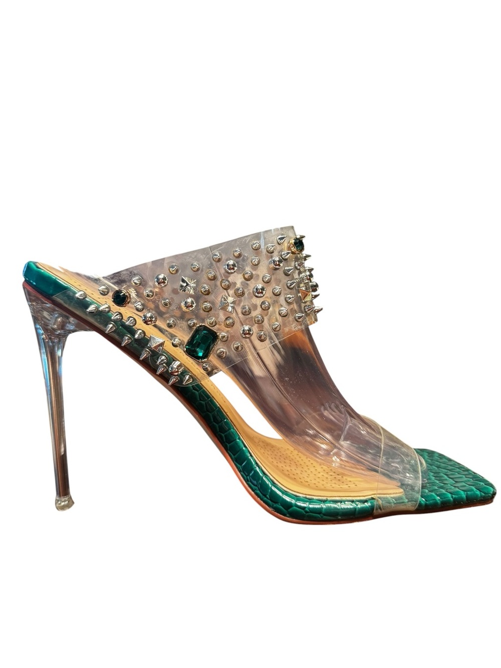 Azalea Wang Mya Jeweled Stiletto Sandals Size 8.5 EUC